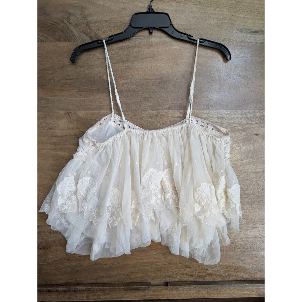 Free People Intimately Camisole Top Womens XS Ivory Eyelet Handkerchief Hem - Picture 2 of 2